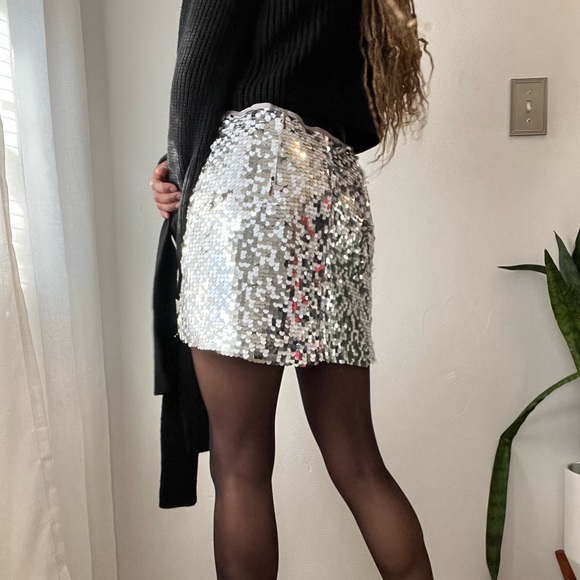 Zara Sequins Mini Skirt - Picture 5 of 10